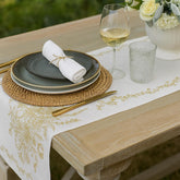 White Gold Muslin Table Runner – Elegant Wedding Table Decor 5m