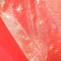 Gold Star Christmas Organza Table Runner 3m Festive Holiday Dining Table Decor 3m