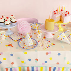 Confetti Paper Party Hats For Colourful Birthday Party Fun (Pack of 6, 16 cm)