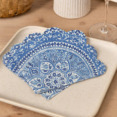 Blue Scalloped Napkins Dolce Vita Wedding Party 20 Pack