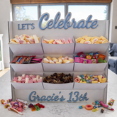 Personalised Wooden Sweet Stand Candy Cart Display Party Table Centrepiece