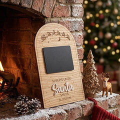 Personalised Christmas Sleeps Until Santa Reusable Chalkboard Countdown Sign for Children