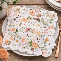 Santex Floral Paper Party Paper Napkins, Wedding Tableware, Pack of 12