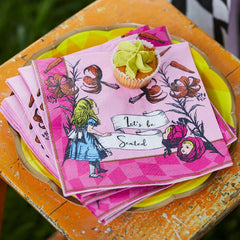 alice-in-wonderland-brights-range-pink-party-napkins-x-20-mad-hatter|TSALICE-BRIGHT-NAP|Luck and Luck| 1