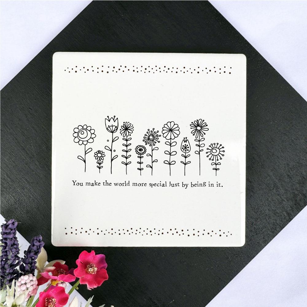 personalised-porcelain-square-coaster-you-make-the-world-more-special|LLUV168|Luck and Luck| 1