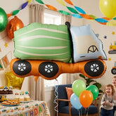 Concrete Mixer Foil Balloon Green Orange Kids Birthday Party Decoration (81 x 48 cm)
