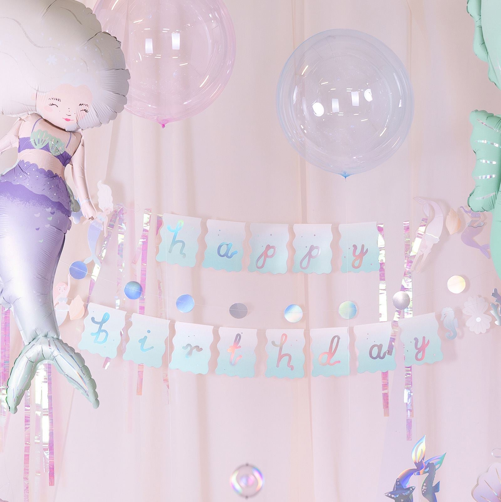 happy-birthday-mermaid-banner-1-3m-under-the-sea-party-decoration|GRL123|Luck and Luck| 1