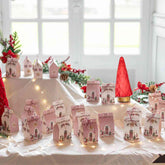 Christmas Advent Calendar with 24 Red Paper House Gift Boxes for Festive Countdown