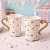 Rococo Cherries 3D Birthday Party Paper Cups (Pack of 8, 8 cm)