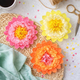 Tissue Paper Flower Birthday Decoration Multicoloured Décor 35 cm
