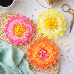 Tissue Paper Flower Birthday Decoration Multicoloured Décor 35 cm