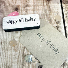 happy-birthday-wooden-craft-rubber-stamp-d1|LLWWHBSTAMPD1|Luck and Luck| 1