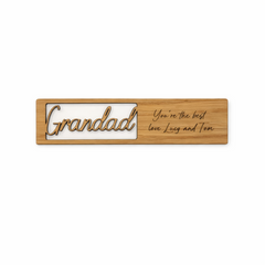 Personalised Grandad Wooden Bookmark Father’s Day Gift with Message