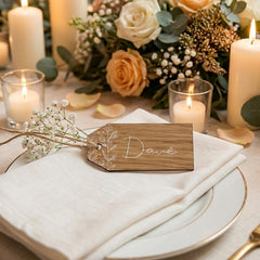 Luck and Luck Personalised Wooden Floral Place Name Table Settings