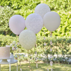 pastel-flower-balloon-bundle-with-floral-balloon-tails-x-5|BBL-101 |Luck and Luck| 1