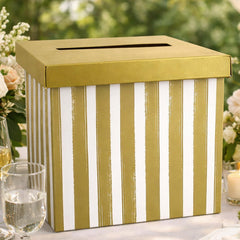 Green & White Paper Birthday Card Box for Collecting Cards and Messages (20 cm)