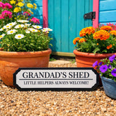 Personalised Grandad's Shed Road Sign Small Acrylic Gift Plaque (39 cm)