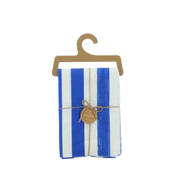 Blue & White Striped Polyester Birthday Tablecloth & Table Cover (140 x 120 cm)