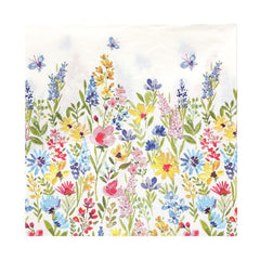 Spring Meadow Floral Paper Napkins 20 Pack Garden Party Tableware