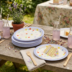Confetti Design Paper Plates For Colourful Birthday Party Tables And Celebration Dining (Pack of 6, 23 cm)