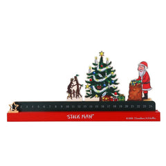 Wood Christmas Advent Slider Stick Man Countdown Green Red Festive Home Decor