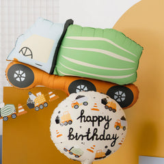 Concrete Mixer Foil Balloon Green Orange Kids Birthday Party Decoration (81 x 48 cm)