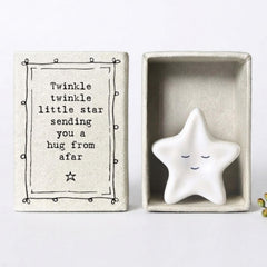 White Porcelain Star Mini Matchbox Twinkle Twinkle Little Star Meaningful Home Gift