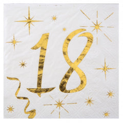 Gold 18th Birthday Party Tableware Plates Cups Napkins Modern Celebration Pack for 10