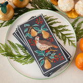 Partridge Christmas Lunch Paper Napkins Blue Red Festive Party Tableware Set of 16