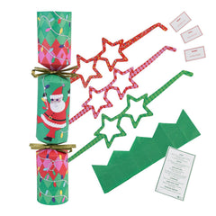 Santa Christmas Crackers with Who What Where Game for Festive Family Parties (Pack of 6)