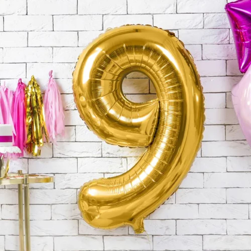 large-foil-gold-number-9-balloon-86cm-birthday-decoration|FB1M-9-019|Luck and Luck| 1