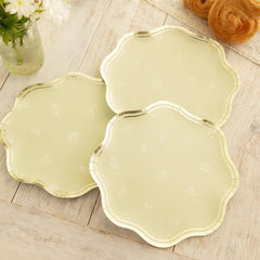 Sage Green Gold Wedding Plates Set of 8 Elegant Party Tableware