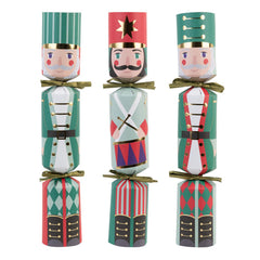 Nutcracker Christmas Crackers with Bingo Game and Three Designs (Pack of 6, 30 cm)