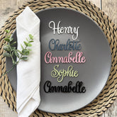 Personalised Acrylic Name Place Settings for Wedding Reception Tables