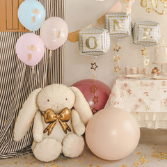 Bunny Foil Balloon Cream Gold Birthday Party Decor And Styling (74 x 84 cm)