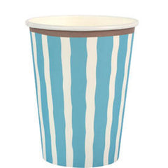 Santex Blue Striped Paper Party Cups Disposable ( 27 cl), Paper Cups