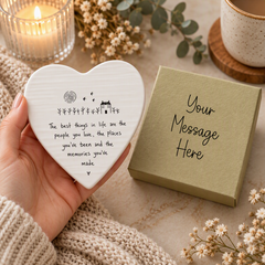 Best Things Are People You Love Porcelain Heart Coaster Presented in Personalised Gift Box