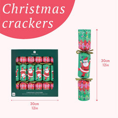 Santa Christmas Crackers with Who What Where Game for Festive Family Parties (Pack of 6)