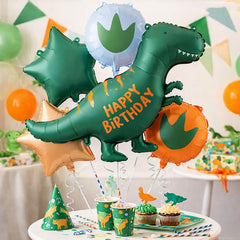 Dinosaur Happy Birthday Foil Balloon Set for Kids Parties 5 Pieces