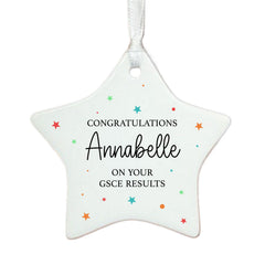 Personalised GCSE Porcelain Star Keepsake Decoration 8 cm