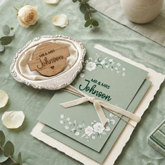 Personalised Mr Mrs Wedding Rubber Stamp - Custom Name Craft Decoration