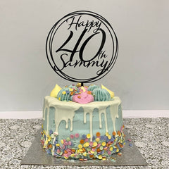 personalised-birthday-age-acrylic-cake-topper-in-a-circle|LLWWHBCTD1|Luck and Luck| 1