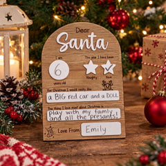 Dear Santa Wooden Christmas Sign for Cheerful Seasonal Home Decoration and Gift