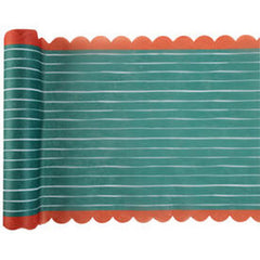Santex Green Striped Party Table Runner Fabric x 2.5m, 28 x 250 cm