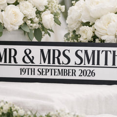 Personalised Wedding Road Sign Small Acrylic Gift Plaque (39 cm)