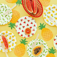 Fruit Paper Party Plates Multicoloured Birthday Tableware 20.5 cm