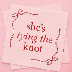 Pink She's Tying The Knot Paper Napkins Hen Party Tableware (Pack of 16, 16.5 cm)