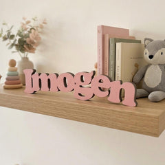 Custom Wooden Name Sign for Nursery Shelf Decor and Modern Baby Gift Styling