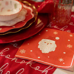 Santa Claus Christmas Paper Napkins Red Cream 3-Ply Festive Party Tableware Set of 16