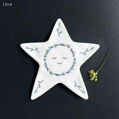 White Porcelain Star Coaster Friends Like You Make Life Sparkle Modern Home Gift